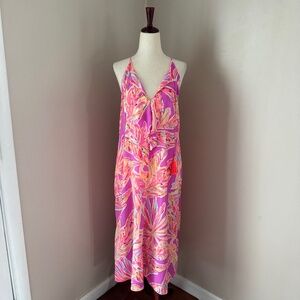 Lilly Pulitzer Lachelle 100% Silk Midi Dress in Amethyst Sunseekers Small